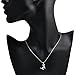 925 Sterling Silver CZ Cubic Zirconia 3D Cute Pink Chihuahua Puppy Dog Pendant Necklace, 18 inches