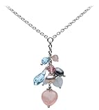 Image of Kit Heath Sterling Silver 90CEBLA Ladies Necklace with Rose Quartz Blue Lace Agate Blue & Pink Crystal Fresh Water Pearl