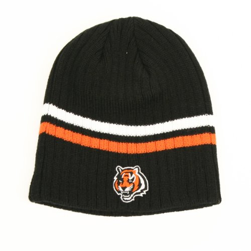 Cincinnati Bengals Ribbed 2-Stripe Knit Beanie
