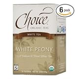 Choice Organic White Peony Tea, 16-Count Box (Pack of 6)