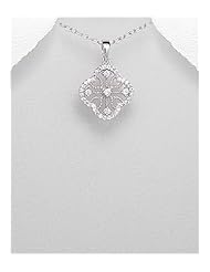 CZ Pendant Necklace In 92.5 Sterling Silver