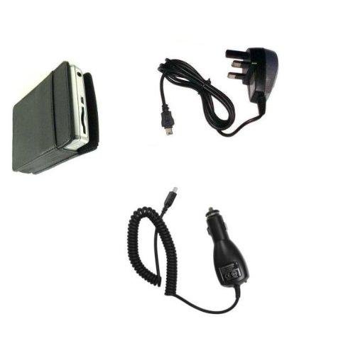 Leather Carry Case For Garmin Nuvi  200/600/700 series widescreen models + Mains and Car Chager