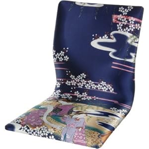 Oriental Furniture Japanese Style Game Chair, Tatami Meditation Backrest Chair, Indigo Geisha
