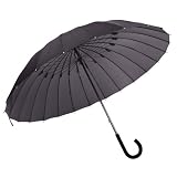 紳士傘 24本骨グラスファイバー ブラック
