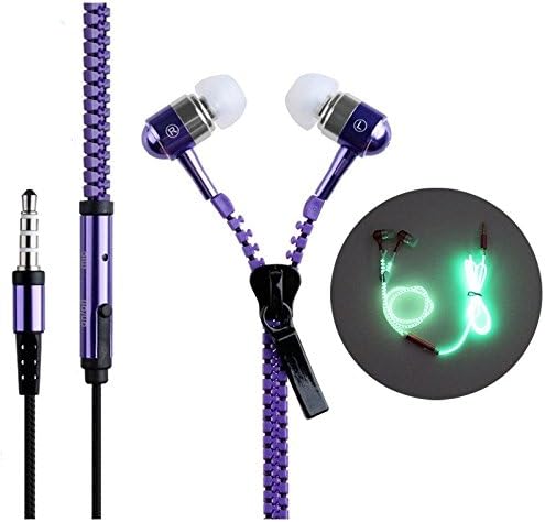 New Light Headphones Earphones Headset LED Luminous zipper In-Ear headphone