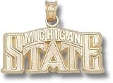 Michigan State Spartans Solid 10K Gold Bridge Design Logo 7/16'' Pendant