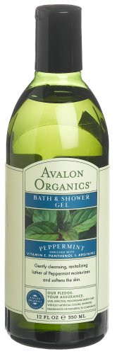 Avalon Organics Peppermint Bath And Shower Gel, 12-Ounce Bottle (Pack of 2)