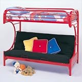 Wildon Home 2253R Fall Creek C Style Twin/Futon Bunk Bed in Red