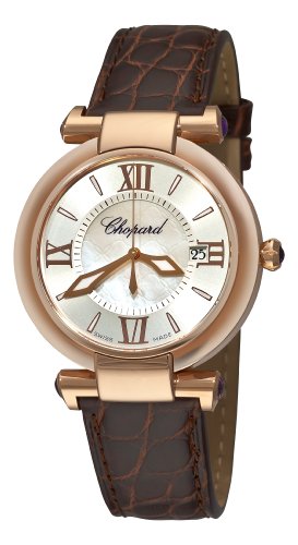 Chopard Watches:Chopard Imperiale Womens Rose Gold Brown Leather Strap Watch 384221-5001 Images