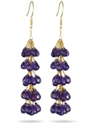35.00+ Cts Amethyst Grapevine Earrings in 18K Yellow Gold