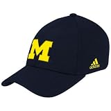 adidas Michigan Wolverines Navy Blue Basic Logo Flex Fit Hat