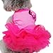PanDaDa Dog Cat Bow Tutu Dress Lace Skirt Pet Puppy Dog Clothes Costume (XXS(Tag:XS), Pink)