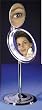 Lighted Adjustable Pedestal Vanity Multi-Mag 5X Mirror w/Attached 7X, Chrome