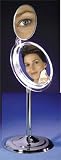 Lighted Adjustable Pedestal Vanity Multi-Mag 5X Mirror w/Attached 7X, Chrome