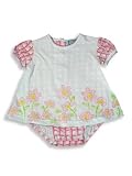 Beyond Basic Kids - Infant Baby Girls Short Sleeved Creeper, White, Pink