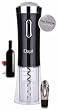 Ozeri Nouveaux II Electric Wine Opener in Black, with Free Foil Cutter, Wine Pourer and Stopper --