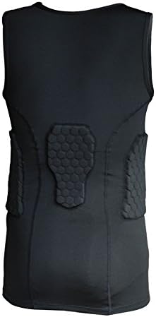 SoEnvy Men's Sport Rash Shock Compression Padded Protective Shirt Vest (US Small(Tag L))