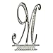 Ivy Lane Design Monogram Crystal Cake Top Letter M, Silver, 3-Inch