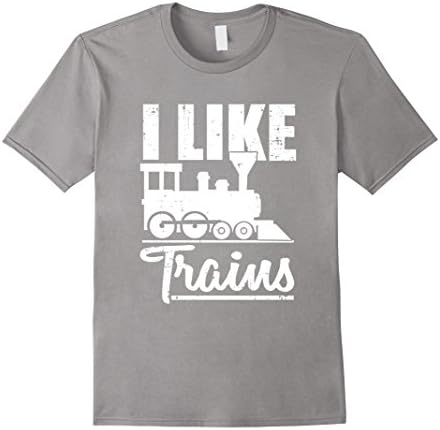 Men's I Like Trains T-Shirt Men Women Youth 2XL Slate
