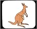 Mouse Pad with mother, joey, kangaroo, brown, marsupial
