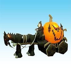 inflatable halloween Reaper with horse and carriage