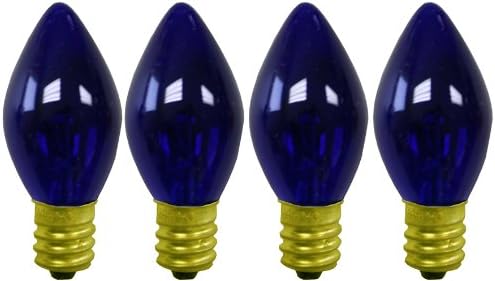 C-7 Blue Colored Transparent Christmas Light Replacement Bulbs [C7T-B]