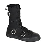 MENS Sizing Black Canvas Steel Toe Boot Sneaker Shoe Punk Goth