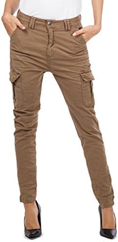 Creased Cotton Slim Leg Cargo Combat Trousers - Brown (8)