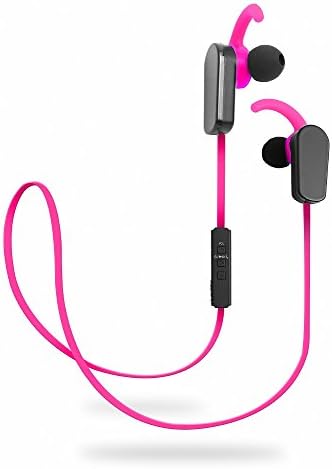 Jarv NMotion PLUS Sport Wireless Bluetooth 4.0 Stereo Earbuds w/ Built in Microphone and New Earfin Stabilizer Design - Pink