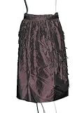 NICOLE FARHI Silk Flower Loop Caviar Skirt in Caviar