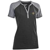 New Orleans Saints Women's Black Shine Slub Jersey V-Neck T-Shirt