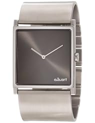 a.b. art Unisex EL108B Series EL Stainless Steel Swiss Quartz Black Dial and Metal Bracelet Watch