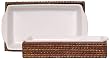 Woven Rattan Rectangle Basket with White Ceramic Casserole Liner 13"L x 7"W x 3"H