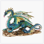 DRAGON ON ROCK FIGURINE