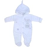 from Dandelion Clothing Premature Early Baby Clothes - Lined, Hooded Cotton Pramsuit - 3.5 - 10lb Pink,White or Blue - Bunny