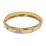 Gold And Rodium Plated Bangle Bracelets Costume Jewelry in Indian-Style 2.25 inches