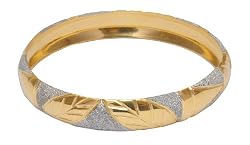 Gold And Rodium Plated Bangle Bracelets Costume Jewelry in Indian-Style 2.3 inches