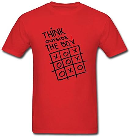 Tangry Men's Think Outside the Box Design Cotton Short Sleeve T Shirt