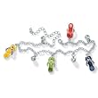 Silver Tone Austrian Crystal Flip-Flop Ankle Bracelet 9"-10"