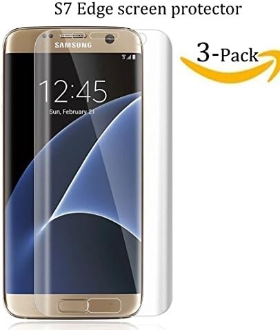 Galaxy S7 Edge Screen Protector [Full Coverage] ,Petrelstore [3-Pack] [Anti-Bubble] [HD Clear Film] Curved Edge to Edge Screen Protector for Samsung Galaxy S7 Edge,Lifetime Warranty