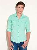 GUESS Pacific Long-Sleeve Shirt, GREEN (LARGE)