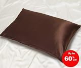 100% Charmeuse Silk Pillowcase (CHOCOLATE) 50 cm x 75 cm - RRP £35