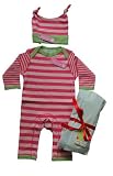Redeclipse gift set with Toby Tiger funky pink and pale pink sleepsuit and hat 0-6mths with a redeclipse gift tag and ribbon