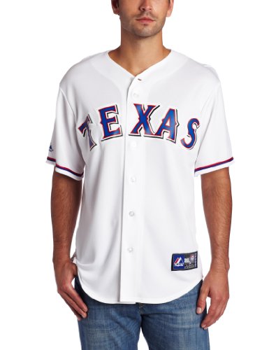MLB Men's Texas Rangers Ian Kinsler White Home Short Sleeve 6 Button Synthetic Replica Baseball Jersey Spring 2012  (White, Small)