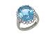 Ladies 18ct White Gold Diamond and Blue Topaz Cluster Ring