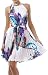 Satin Pleated Short Sleeveless Dress with Paisley Design ( Choose White or Black )