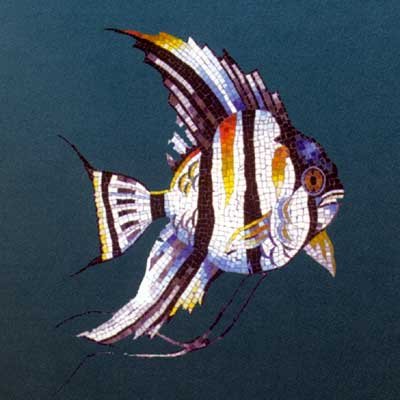 Daltile Glass Mosaic Murals Angelfish 45 x 31 Ceramic Tile & Stone