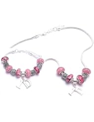1D One Direction Charm Bracelet and Necklace Gift Set Girls Pandora Style Gift Boxed