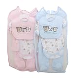 Baby 4 Piece Gift Set, Bears Design Baby Mittens, Sleepsuit, Bodysuit and Bib Gift Set