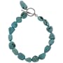 Sterling Silver and Genuine Turquoise Nugget Toggle Bracelet, 7.5"